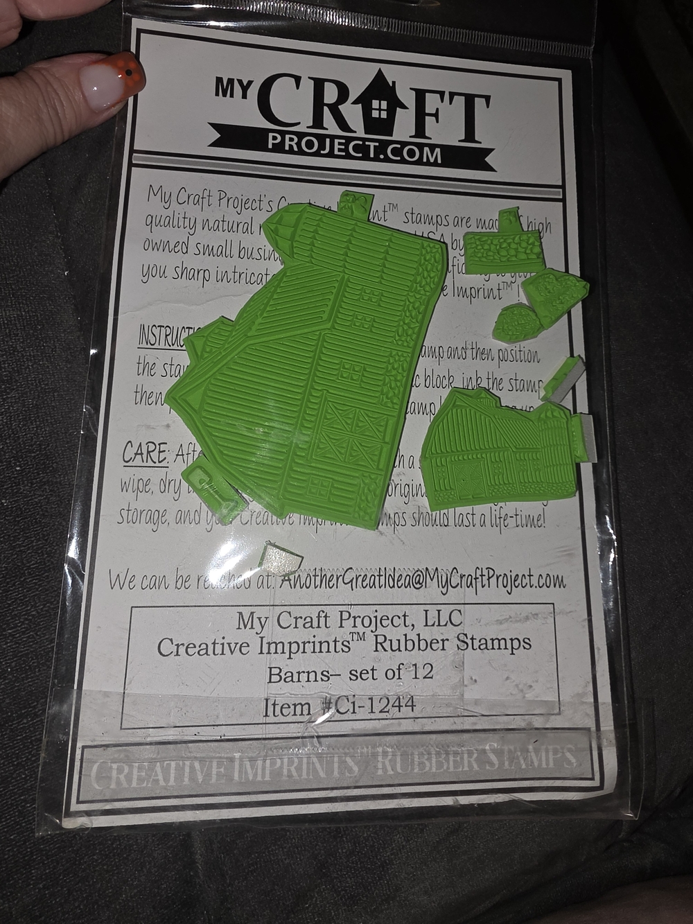 My Craft Project Green Barn Rubber Stamp Set